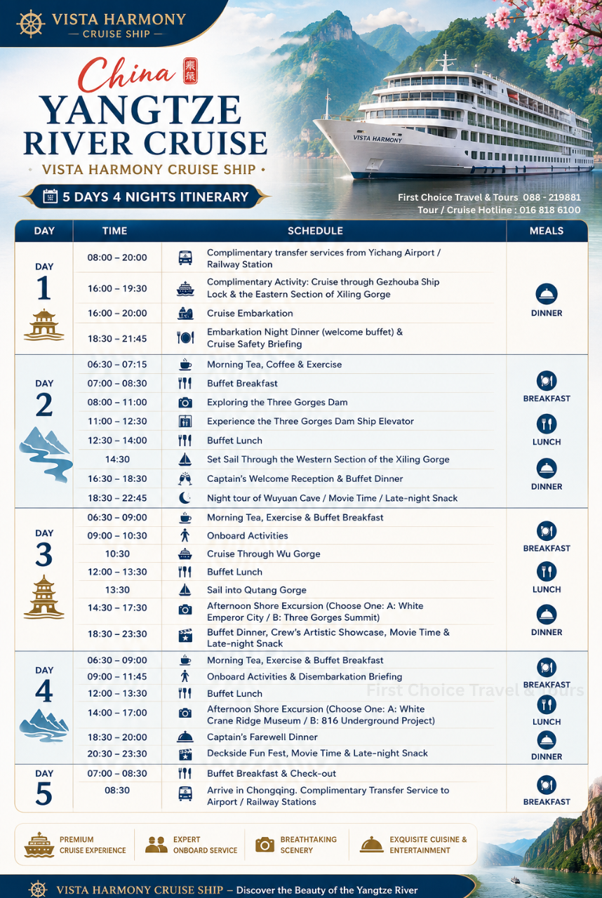 (New) Yangtze River Cruise 4D3N / 5D4N